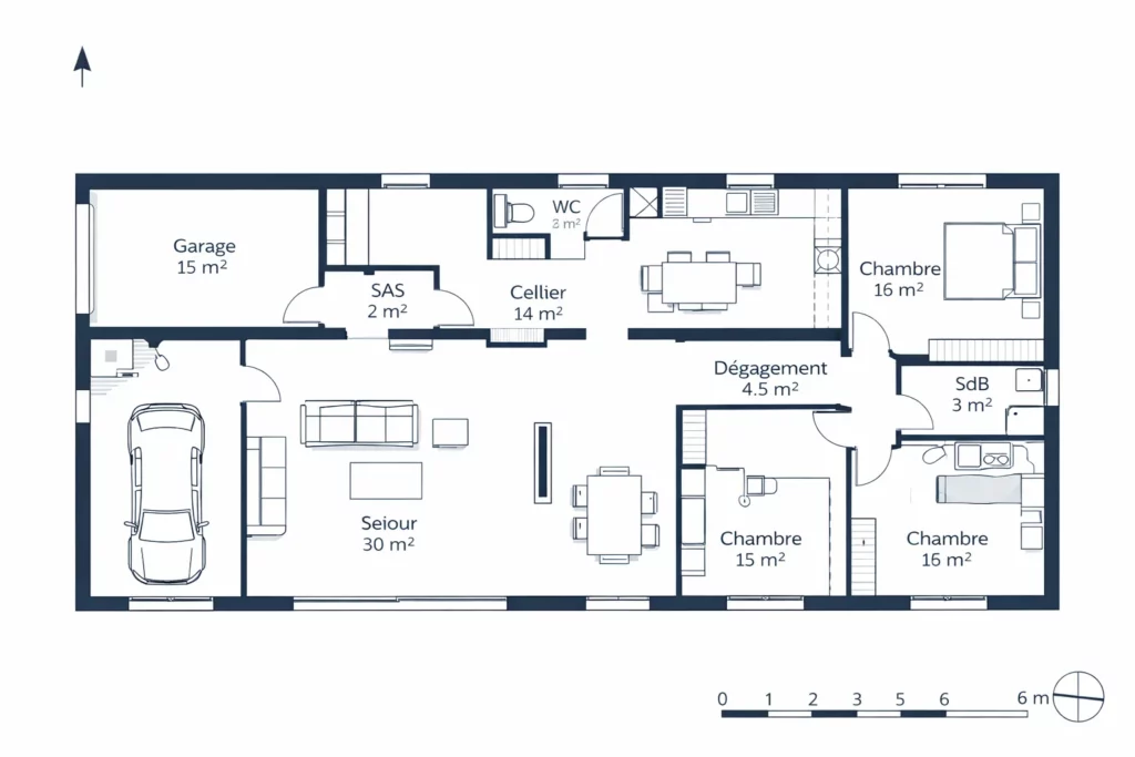 plan decoupe maison moderne compositea